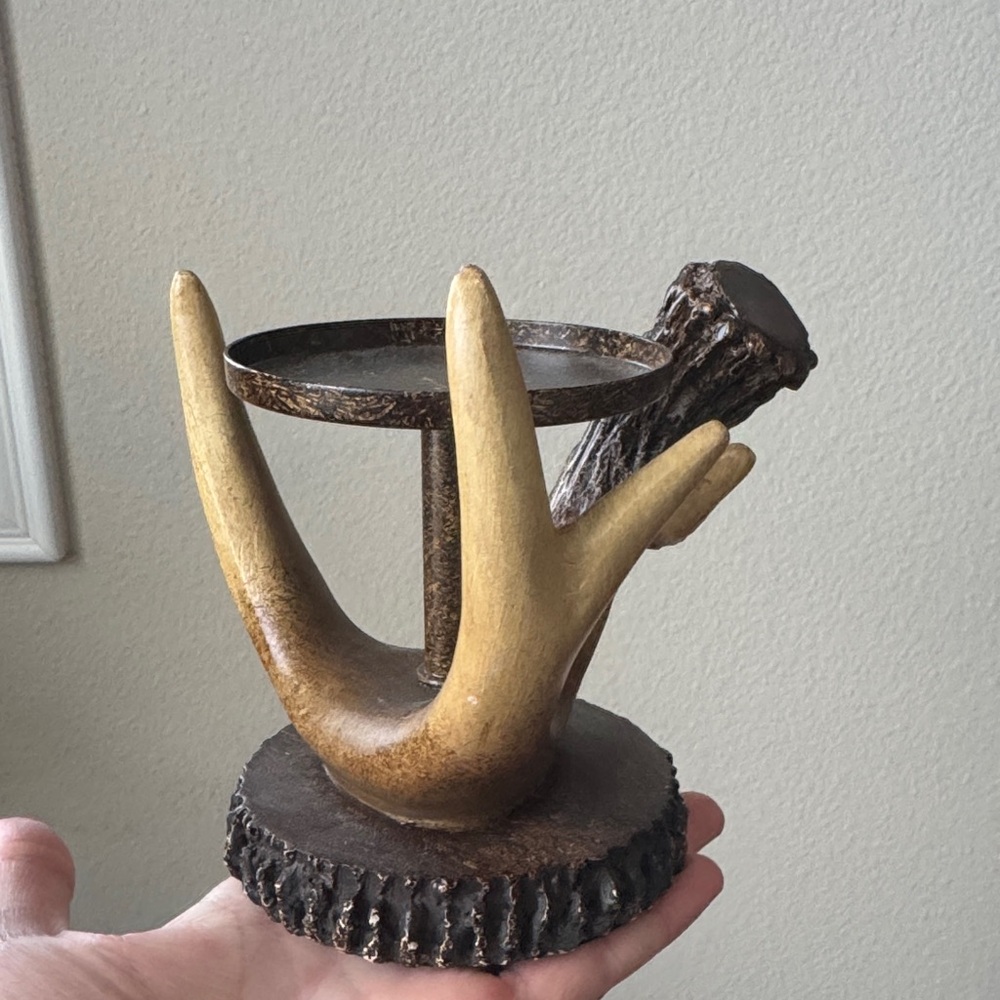 Rustic Antler Candle Holder